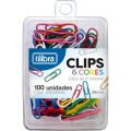 Foto ilustrativa CLIPS 28MM 6 CORES 100 UNIDADES