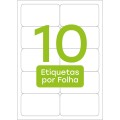 Foto ilustrativa Etiqueta Adesiva Inkjet + Laser Carta 46,56x77,79mm 8099F 10 Folhas 100 Unidades