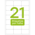 Foto ilustrativa Etiqueta adesiva inkjet/laser A4 38,1mmX63,5mm TBA4360 2100 unidades