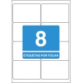 Foto ilustrativa Etiqueta Adesiva Inkjet/Laser A4 99,1mmx67,7mm TB365 800 Unidades