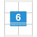 Foto ilustrativa Etiqueta Adesiva Inkjet/Laser Carta 84,7mmx101,6mm TB6184 600 Unidades