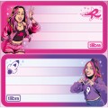 Foto ilustrativa Etiqueta Escolar Adesiva Dos Rosa