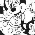 Foto ilustrativa Folhas de Adesivos para Colorir Minnie