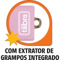 Foto ilustrativa Grampeador 10 Folhas Mini com Extrator G100 Rosa + 1000 Grampos Nº 10