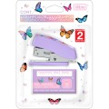 Foto ilustrativa Grampeador 12 Folhas Mini com Extrator Borboleta + 830 Grampos
