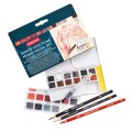 Foto ilustrativa Kit de Aquarela Shade & Tone com 12 Cores de Aquarelas em Pastilha e 3 Lápis