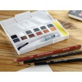 Foto ilustrativa Kit de Aquarela Shade & Tone com 12 Cores de Aquarelas em Pastilha e 3 Lápis
