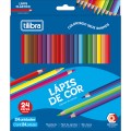 Foto ilustrativa Lápis de Cor 24 Cores Sextavado Resina