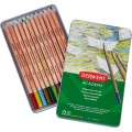 Foto ilustrativa Lápis de Cor Aquarelável Academy 12 Cores Estojo Lata