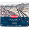 Foto ilustrativa Lápis de Cor em Carvão Tingido 24 Cores Estojo Lata