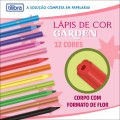 Foto ilustrativa Lápis de Cor Flores 12 Cores Sextavado