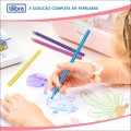 Foto ilustrativa Lápis de Cor Flores 12 Cores Sextavado