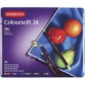 Foto ilustrativa Lápis de Cor Permanente Coloursoft 24 Cores Estojo Lata Derwent