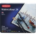 Foto ilustrativa Lápis de Cor Watercolour 24 Cores Estojo Lata
