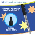 Foto ilustrativa Marcador Permanente Ponta Fina EverMark Preto