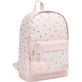 Foto ilustrativa Mochila de Costas Académie Corações Metalizados com detalhes Rosé