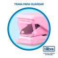 Foto ilustrativa Perfurador 1 Furo 10 Folhas P206 Rosa Claro