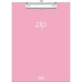 Foto ilustrativa Prancheta A4 Zip - Rosa-Claro