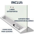 Foto ilustrativa Quadro Branco Magnético Vidro Divisória para Mesa 58x40cm