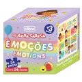 Foto ilustrativa Quebra-Cabeça 24 Peças Pedagógico - Corpo Humano, Animais e Emoções