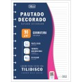 Foto ilustrativa Refil para Tilidisco Universitário Pautado Decorado 80 Folhas