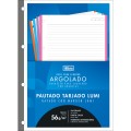 Foto ilustrativa Refil Tiliflex Tarjado Lumi para Caderno Argolado Universitário 96 Folhas