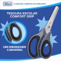 Foto ilustrativa Tesoura Escolar Comfort Grip 135mm T417 Cinza